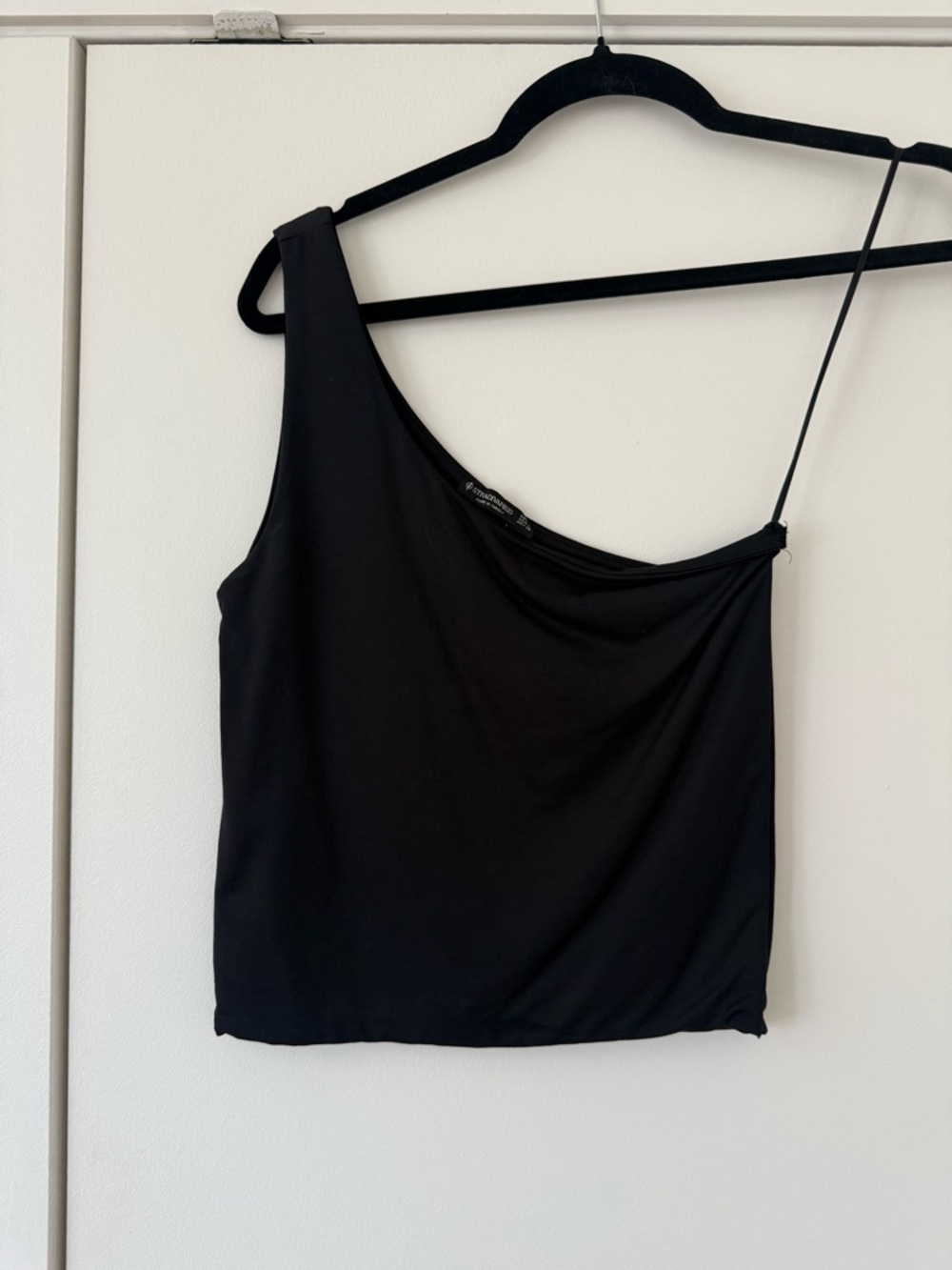 stradivarius Black One-Shoulder Camisole